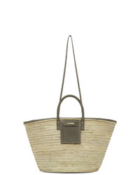 Jacquemus Beige And Grey Le Grand Panier Soleil Tote