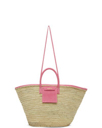 Jacquemus Beige And Pink Le Grand Panier Soleil Tote