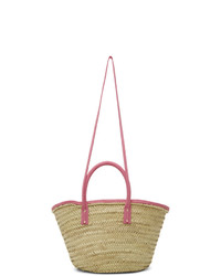 Jacquemus Beige And Pink Le Panier Soleil Tote