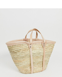Orelia Straw Basket Bag With