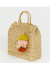 Accessorize Straw Effect Basket Tote Bag