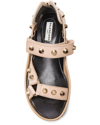 Balenciaga Studded Leather Ankle Strap Sandals
