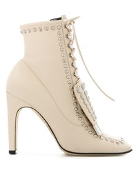 Sergio Rossi Studded Lace Up Ankle Boots