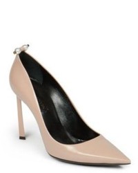 Lanvin Pearl Studded Leather Pumps