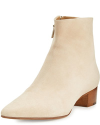 The Row Ambra Suede Pointed Toe Bootie Taupe