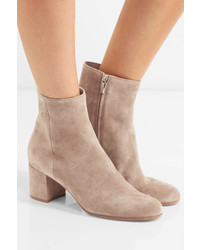 Gianvito Rossi Margaux 65 Suede Ankle Boots Beige