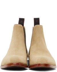 Ps By Paul Smith Beige Gerald Suede Chelsea Boots