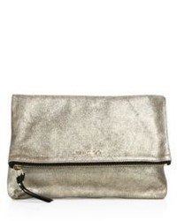 Jimmy Choo Shimmer Suede Fold Over Clutch