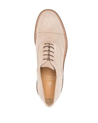 Brunello Cucinelli Almond Toe Leather Derby Shoes