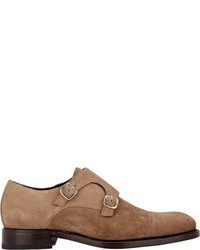 Isaia Cap Toe Double Monk Shoes Nude