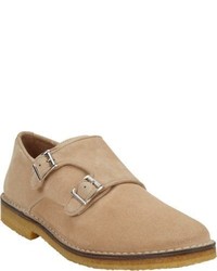 Barneys New York Suede Double Monk Shoes Nude Size 8