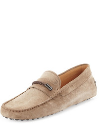 Tod's Gommini Suede Driving Shoe Tan