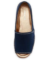 Prada Suede Peep Toe Platform Espadrille