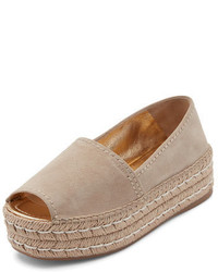 Prada Suede Peep Toe Platform Espadrille