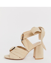 PrettyLittleThing Block Heeled Sandals With Tortoiseshell S In Cream