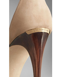 Burberry Tie Detail Suede Sandals
