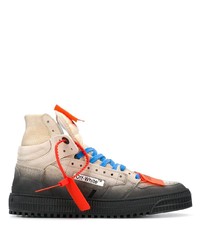 Off-White Faded Effect High Top Sneakers
