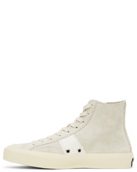Tom Ford Taupe Cambridge High Top Sneakers