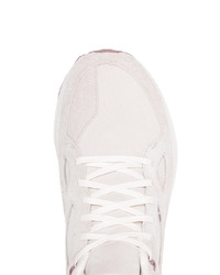 Brand Black White Aura Leather Suede Sneakers