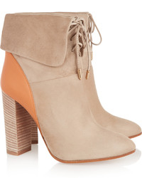 Aquazzura Cambridge Suede And Leather Ankle Boots