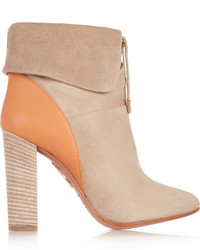 Aquazzura Cambridge Suede And Leather Ankle Boots