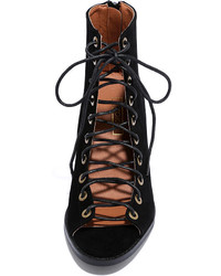 Wild World Black Suede Lace Up Booties