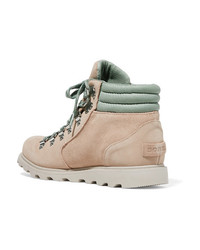 Sorel Ainsley Conquest Waterproof Suede And Leather Ankle Boots