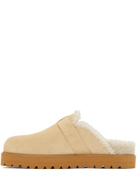 Moncler Beige Suede Mon Mule Loafers