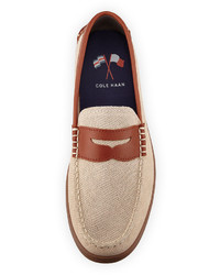 Cole Haan Nantucket Lizard Embossed Penny Loafer Oyster Graybrown