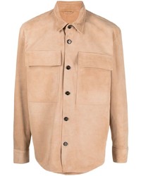 President’S Long Sleeve Buttoned Suede Shirt