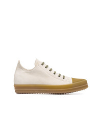 Rick Owens Beige Lace Up Sneakers