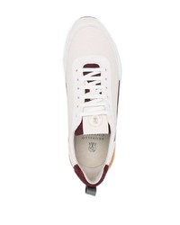 Brunello Cucinelli Colour Block Panelled Leather Sneakers