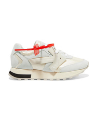 Off-White Hg Runner Mesh Suede And Leather Sneakers