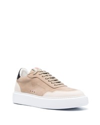 Pollini Panelled Low Top Suede Sneakers
