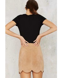 Factory Noah Suede Mini Skirt Beige