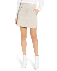 BLANKNYC Snap Front Suede Miniskirt