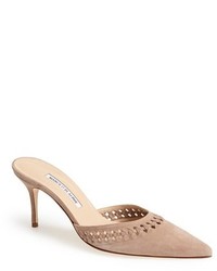 Manolo Blahnik Perforated Pointy Toe Mule