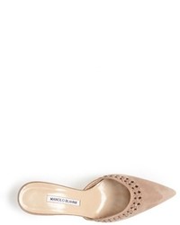 Manolo Blahnik Perforated Pointy Toe Mule