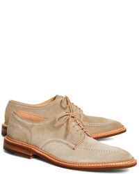 Beige Suede Oxford Shoes