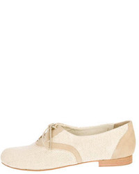 Beige Suede Oxford Shoes