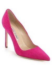 Manolo Blahnik Bb Suede Point Toe Pumps