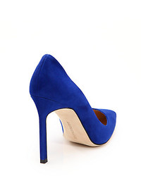 Manolo Blahnik Bb Suede Point Toe Pumps