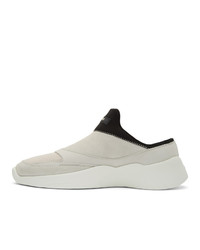 Essentials Beige And Black Laceless Backless Sneakers
