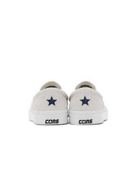Converse Off White Suede One Star Cc Slip On Sneakers