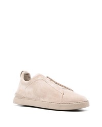 Zegna Round Toe Suede Sneakers