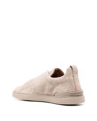 Zegna Round Toe Suede Sneakers