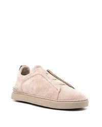 Zegna Round Toe Suede Sneakers