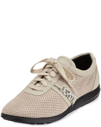 Cole Haan Bria Perforated Lace Up Sneaker Rainy Day