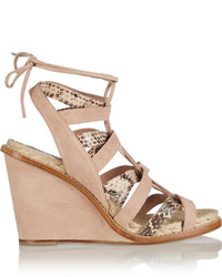 Paul Andrew Tempest Suede And Elaphe Sandals