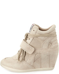 Ash Bowie Suede Wedge Sneaker Clay